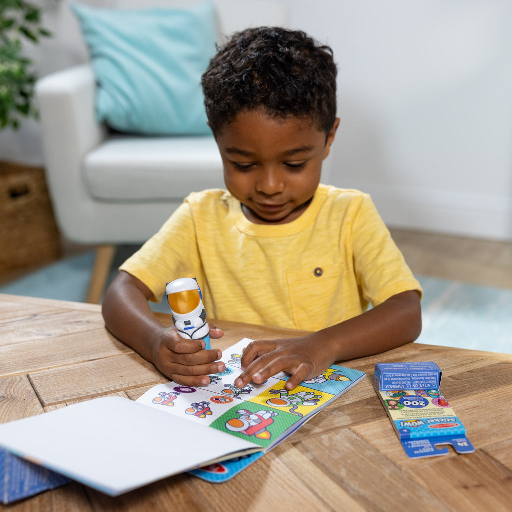 Melissa and Doug Sticker WOWTM Astronaut Bundle Activity Pad Sticker Stamper Mini Activity Pad and 200 Refill Stickers