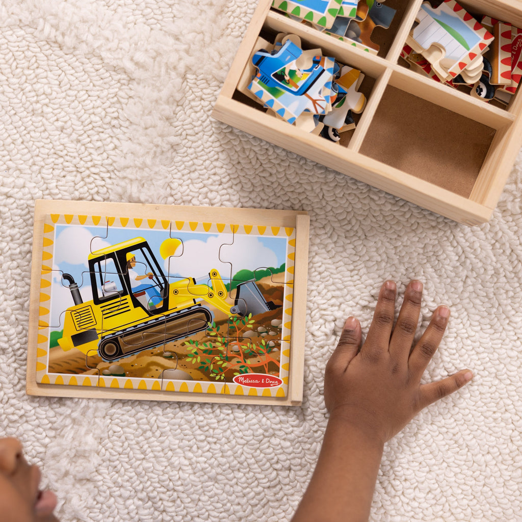 Melissa and Doug Wooden Jigsaw Puzzles in a Box - Construction