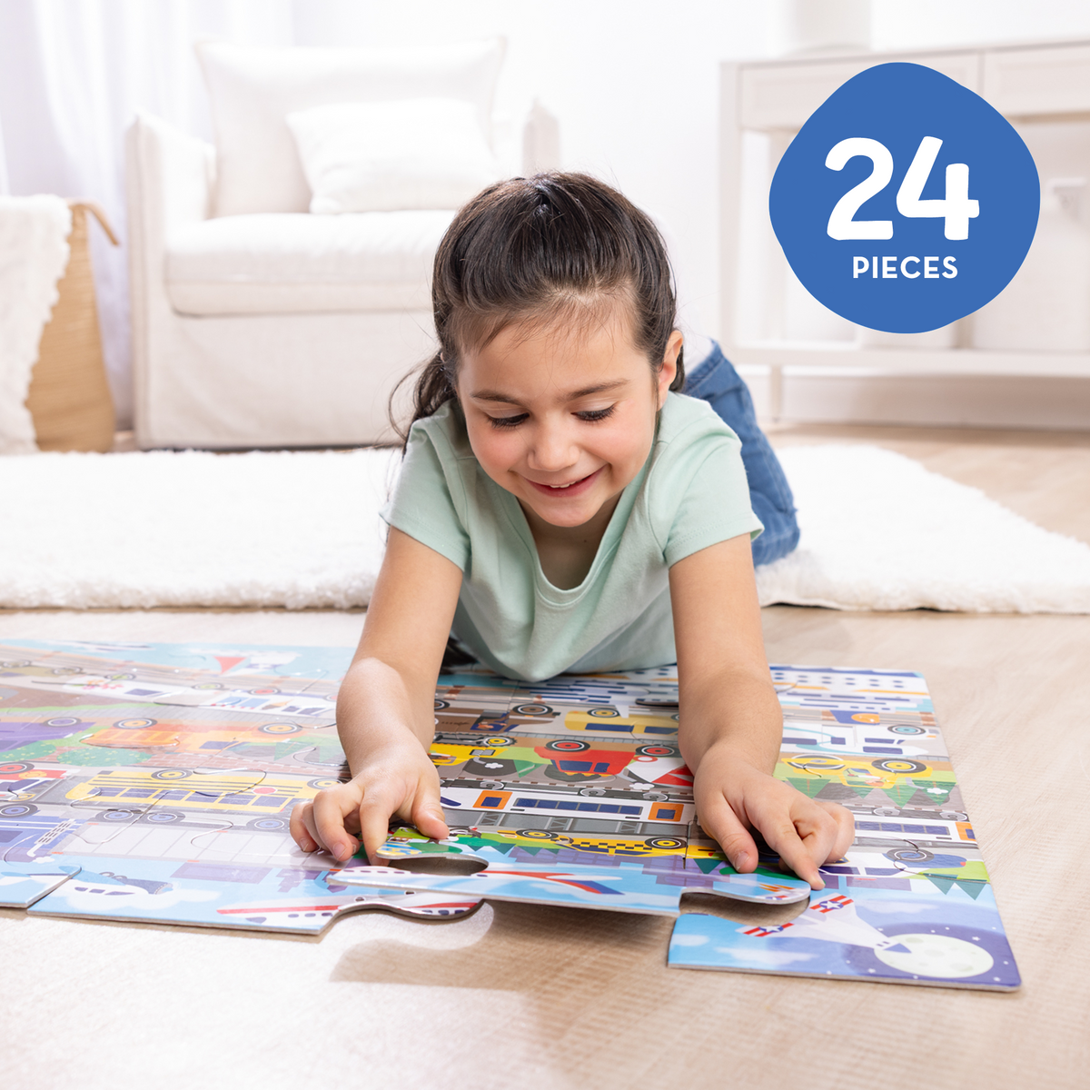 Melissa and Doug Traffic Jam Floor Puzzle - 24 Pieces