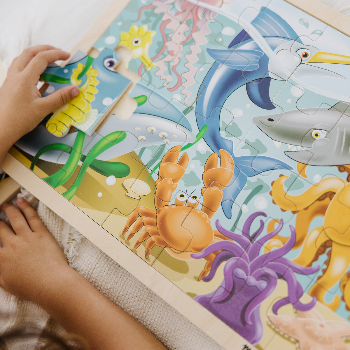 Melissa and Doug Wooden Jigsaw Puzzle - Under the Sea - 24 Pieces