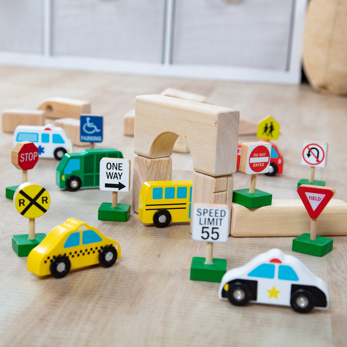 Melissa and Doug Wooden Vehicles and Traffic Signs