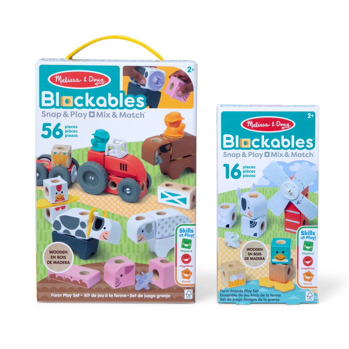 Melissa and Doug BlockablesTM Play Sets Farm and Farm Friends 2-Pack Bundle