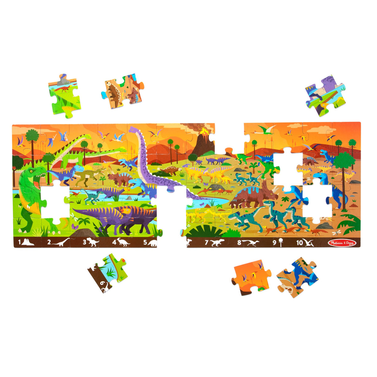 Melissa and Doug Land of Dinosaurs Floor Puzzle - 48 Pieces