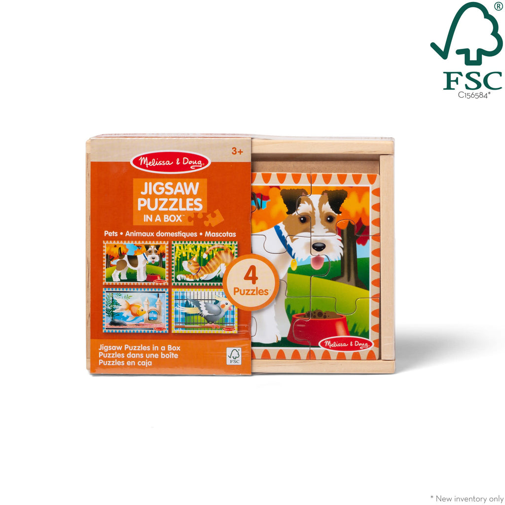 Melissa and Doug Wooden Jigsaw Puzzles in a Box - Pets