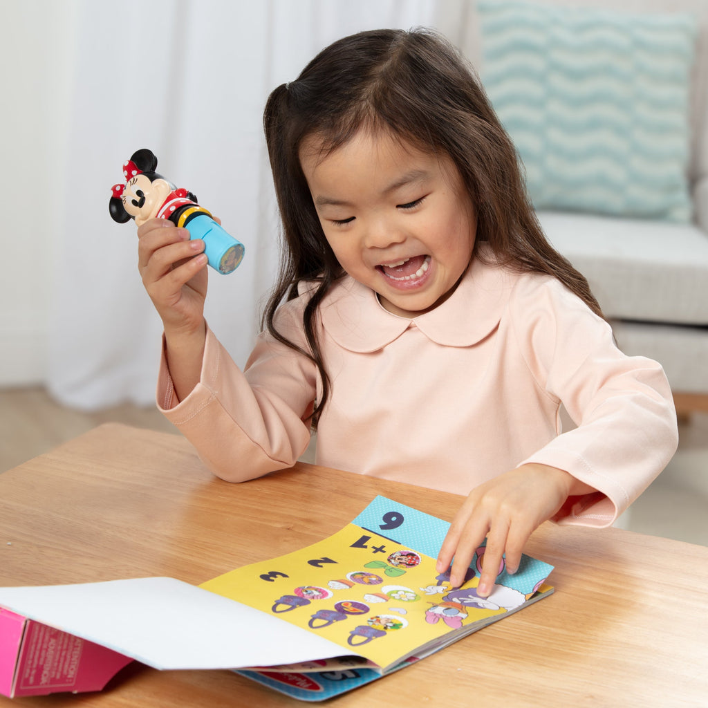 Melissa and Doug Sticker WOWTM Disney Minnie Mouse Bundle Activity Pad Sticker Stamper Mini Activity Pad and 200 Refill Stickers
