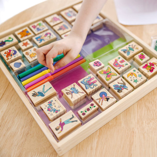 Melissa and Doug Deluxe Wooden Stamp Set - Fairy Tale