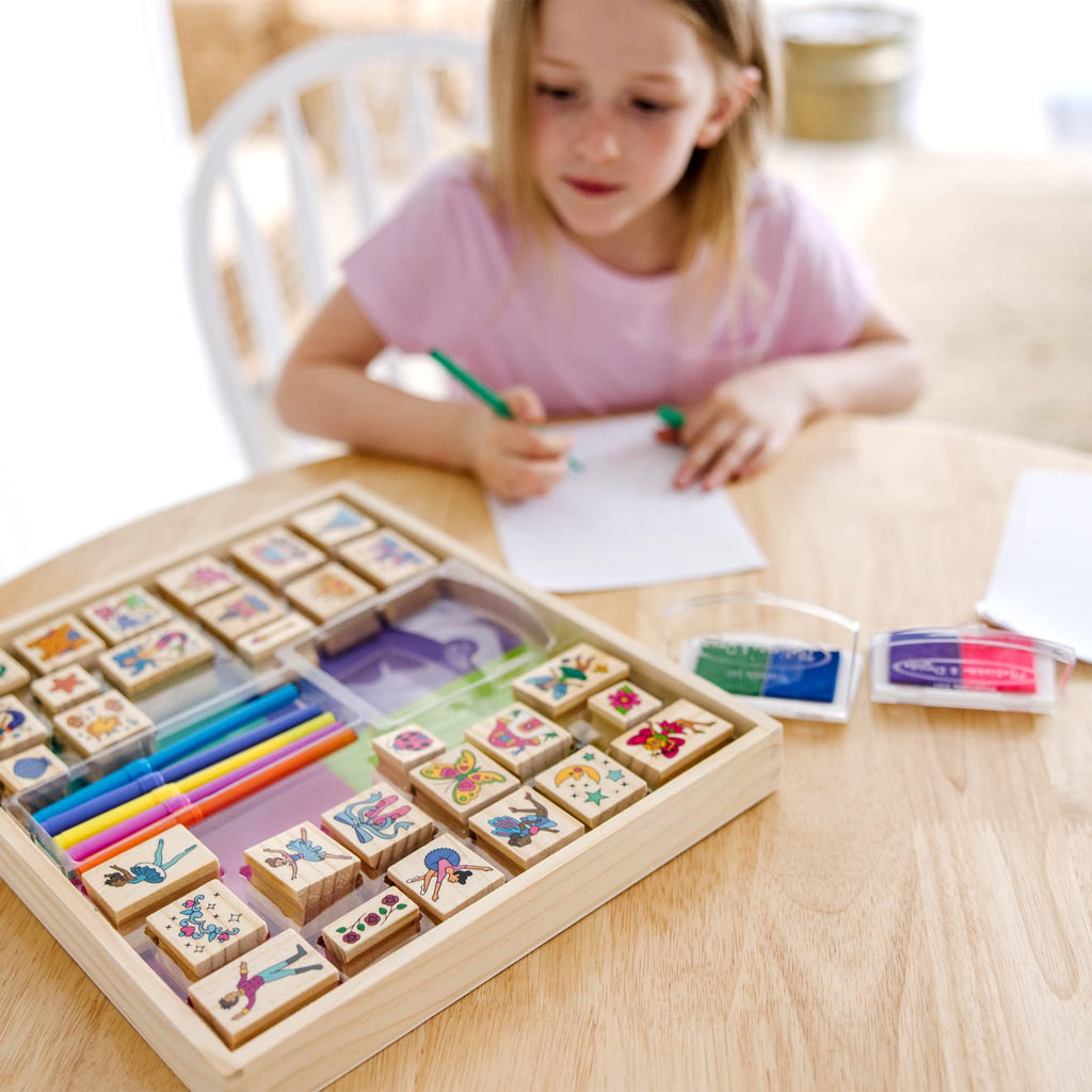 Melissa and Doug Deluxe Wooden Stamp Set - Fairy Tale
