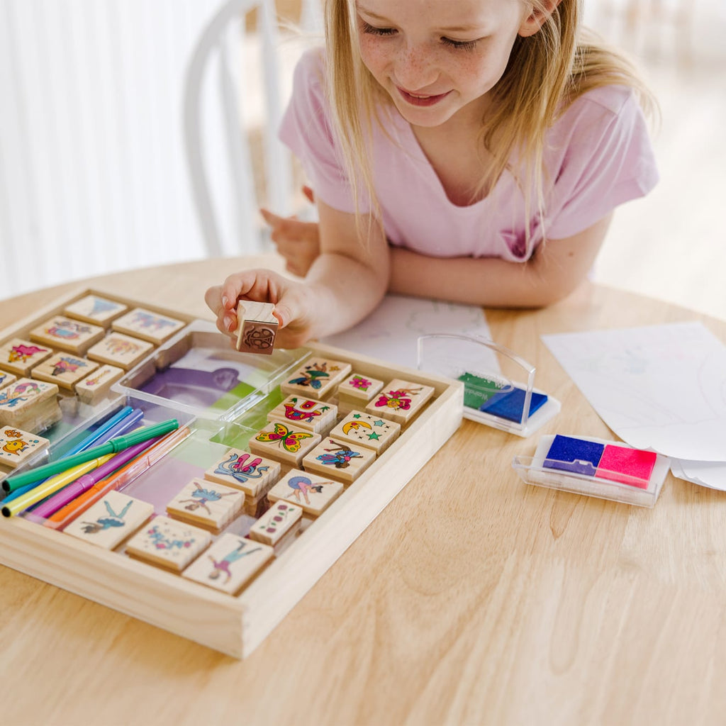 Melissa and Doug Deluxe Wooden Stamp Set - Fairy Tale
