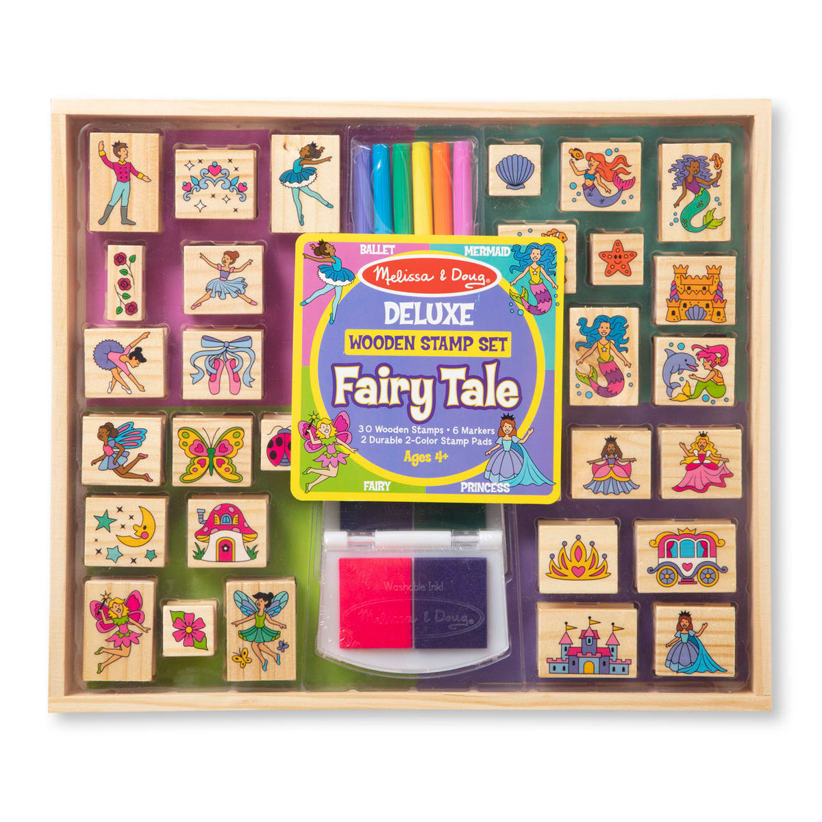 Melissa and Doug Deluxe Wooden Stamp Set - Fairy Tale