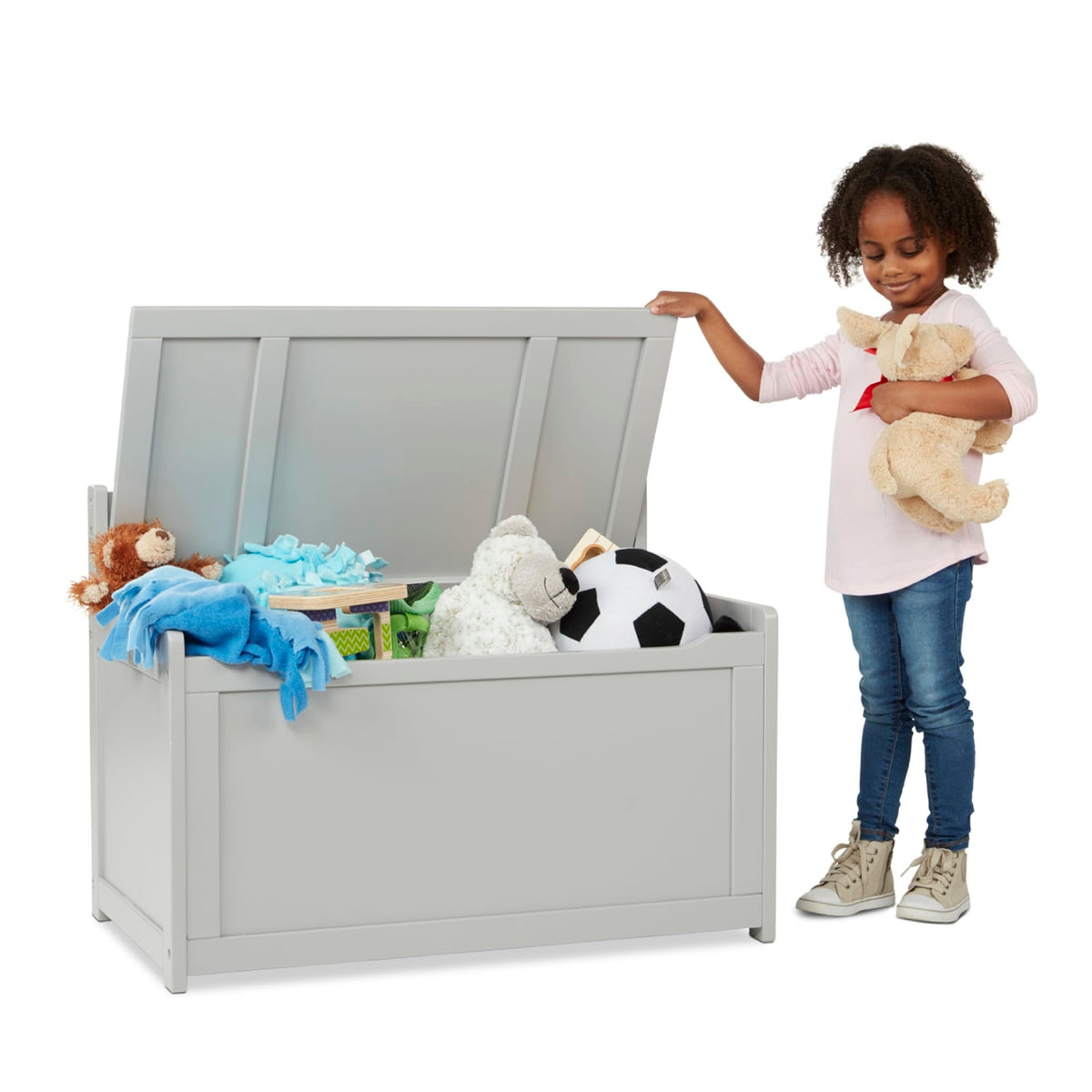 Melissa and Doug Wooden Toy Chest Gray