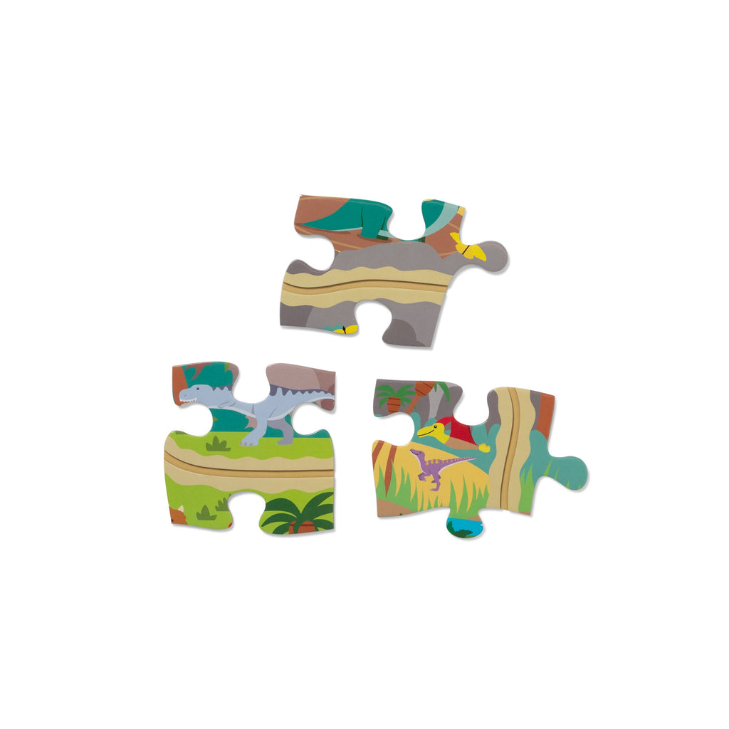 Melissa and Doug Dinosaur Adventure Tracks Floor Puzzle 48 Pieces 2 Wind-Up Dinosaurs