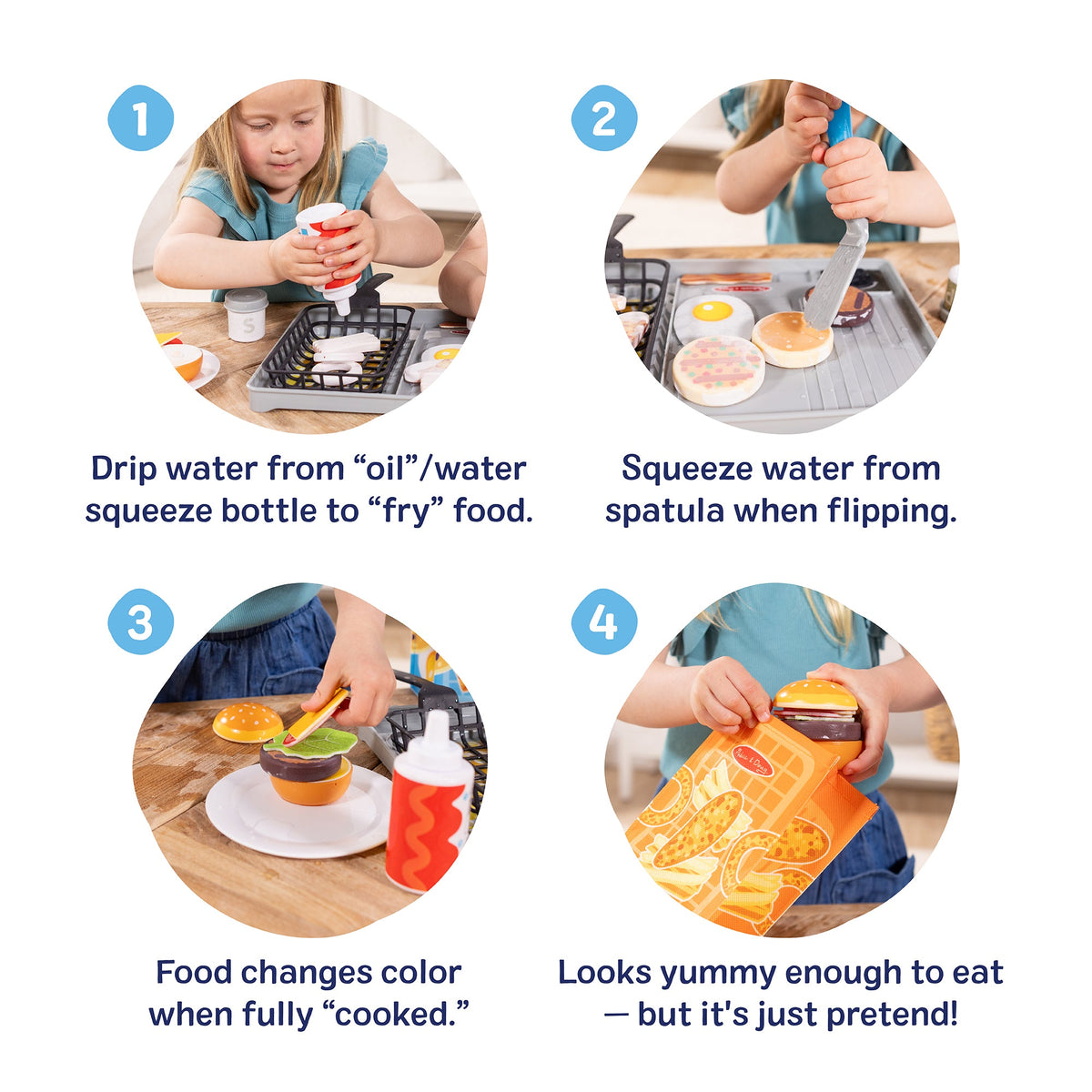 Melissa and Doug Flip Fry Grill Play Set with Color Changing Water WOW