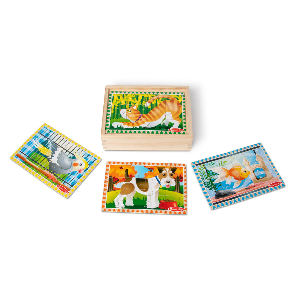 Melissa and Doug Wooden Jigsaw Puzzles in a Box - Pets