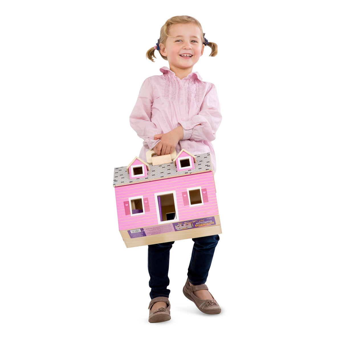 Melissa and Doug Wooden Fold Go Dollhouse