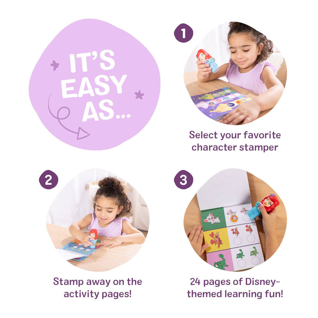 Melissa and Doug Sticker WOWTM Disney Ariel Bundle Activity Pad Sticker Stamper Mini Activity Pad and 200 Refill Stickers