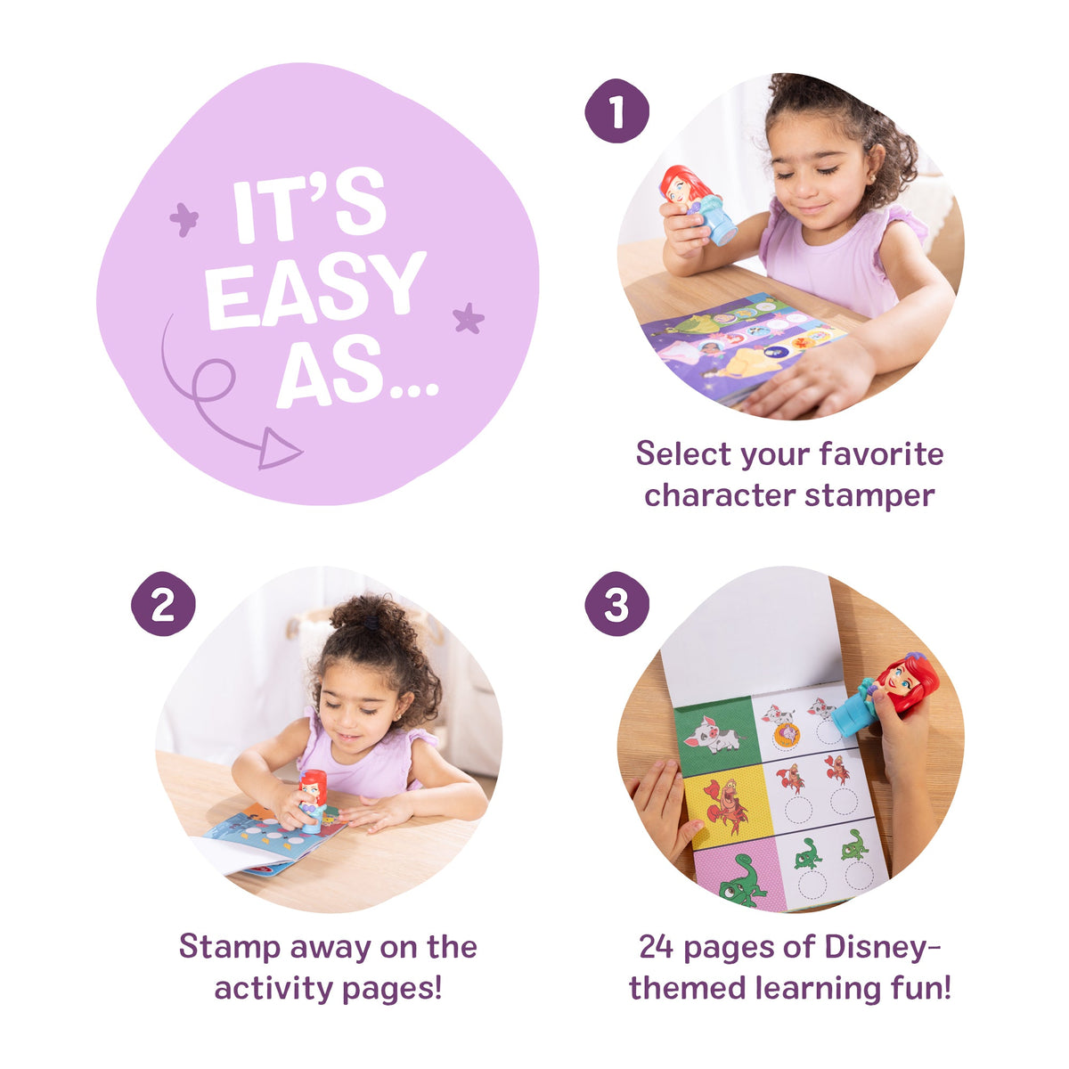 Melissa and Doug Sticker WOWTM Disney Ariel Bundle Activity Pad Sticker Stamper Mini Activity Pad and 200 Refill Stickers