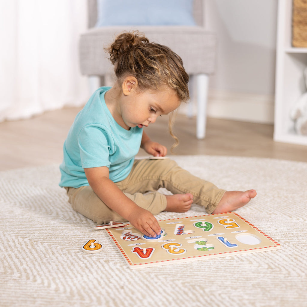 Melissa and Doug Lift See Numbers Peg Puzzle - 10 Pieces