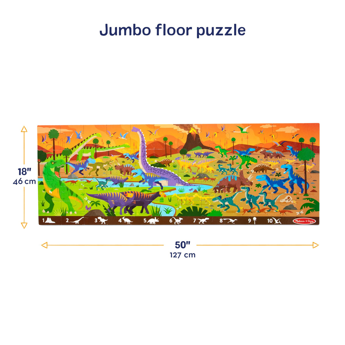 Melissa and Doug Land of Dinosaurs Floor Puzzle - 48 Pieces