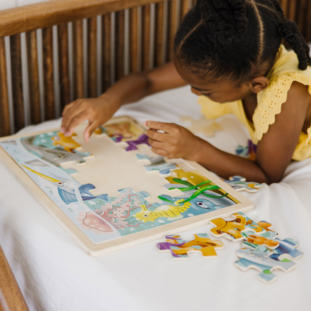 Melissa and Doug Wooden Jigsaw Puzzle - Under the Sea - 24 Pieces