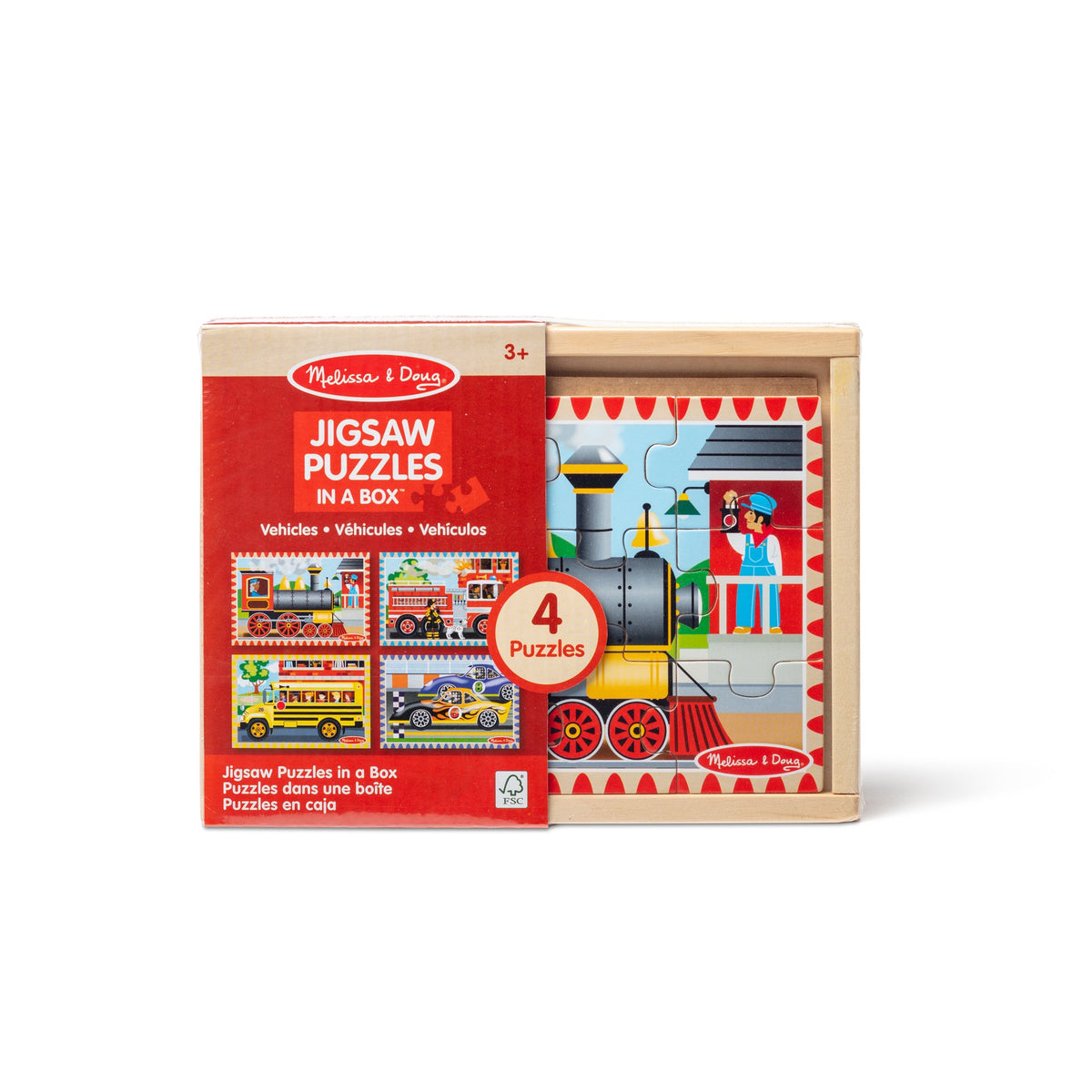 Melissa and Doug Wooden Jigsaw Puzzles in a Box - Vehicles