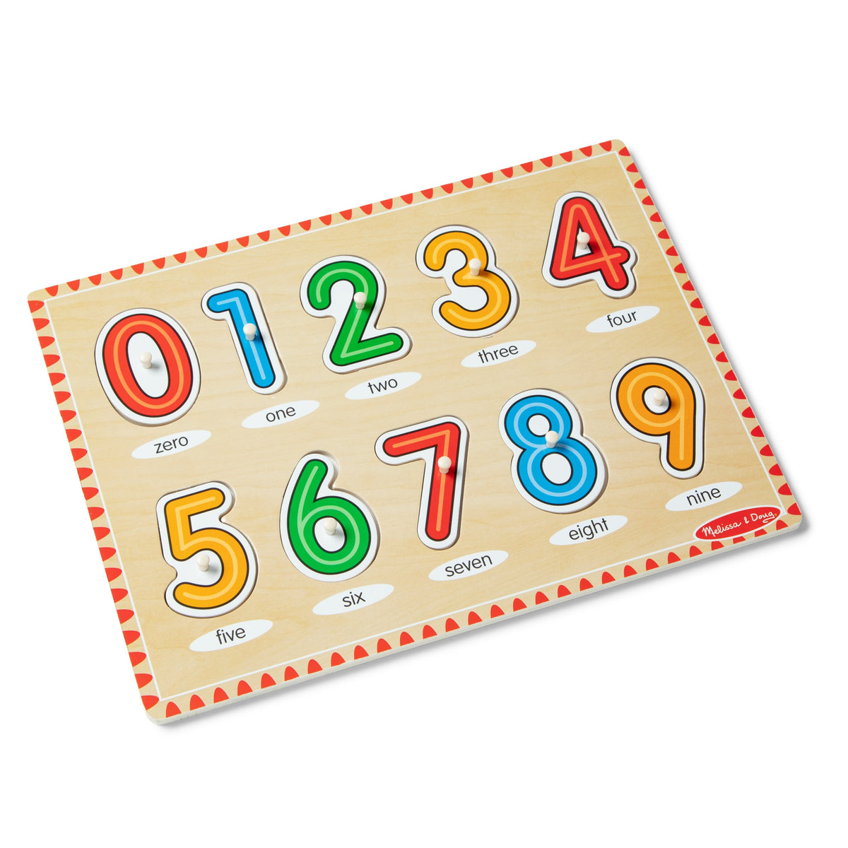 Melissa and Doug Lift See Numbers Peg Puzzle - 10 Pieces