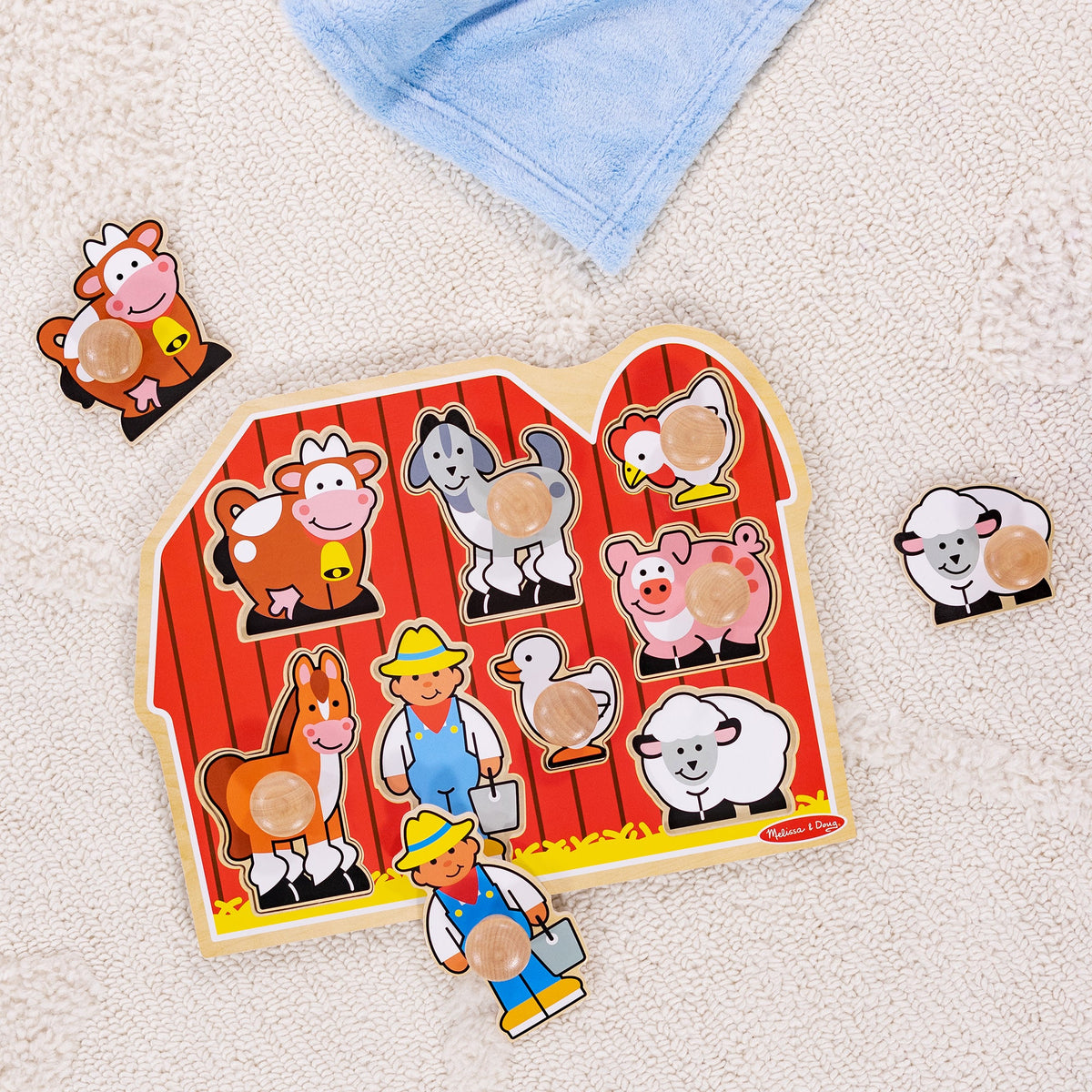 Melissa and Doug Farm Friends Jumbo Peg Puzzle - 8 Pieces