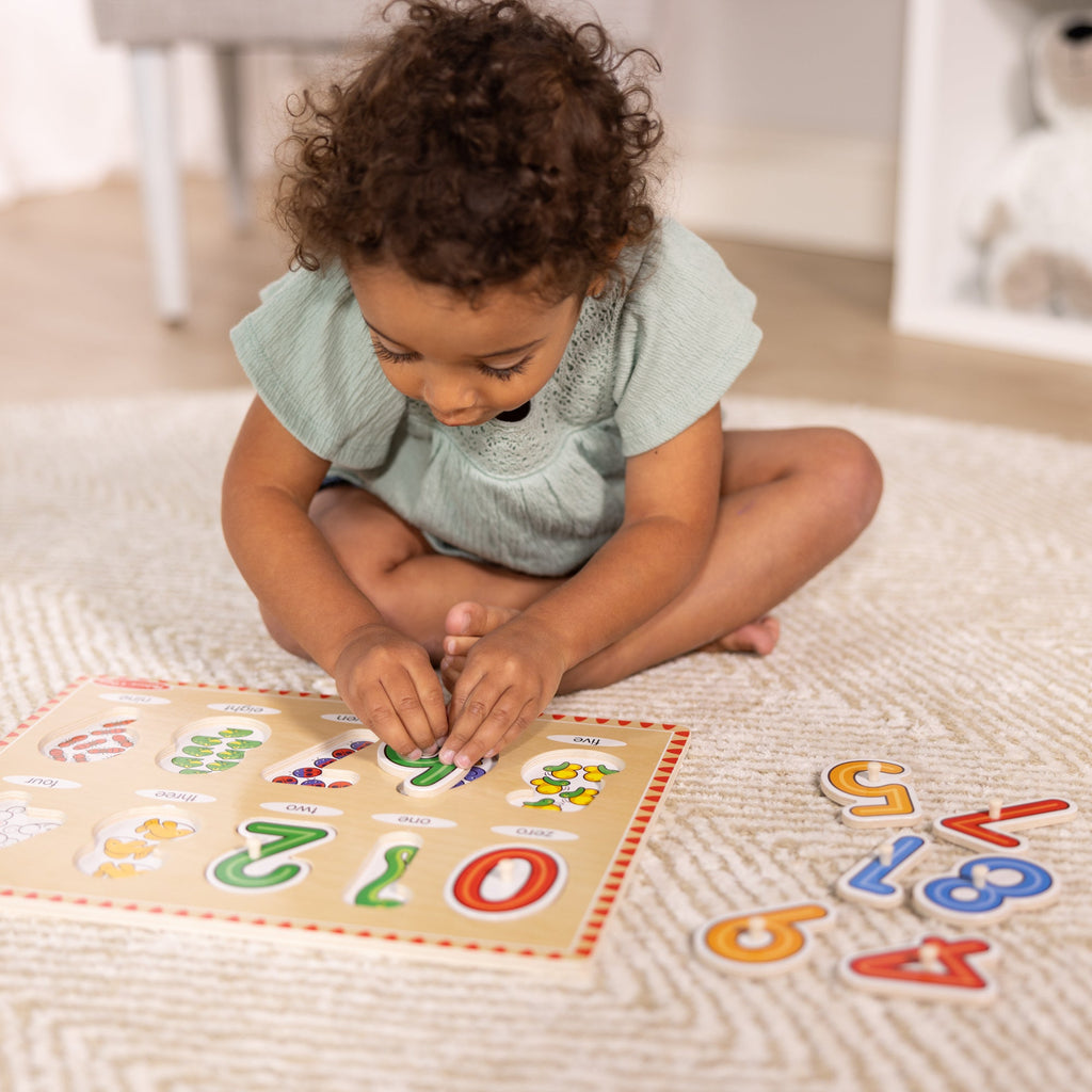 Melissa and Doug Lift See Numbers Peg Puzzle - 10 Pieces