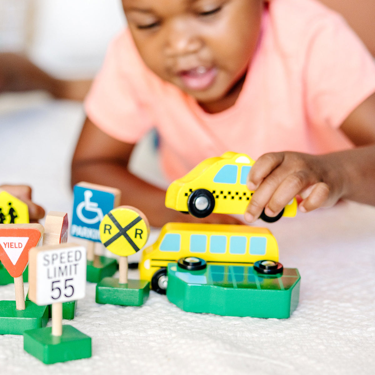 Melissa and Doug Wooden Vehicles and Traffic Signs