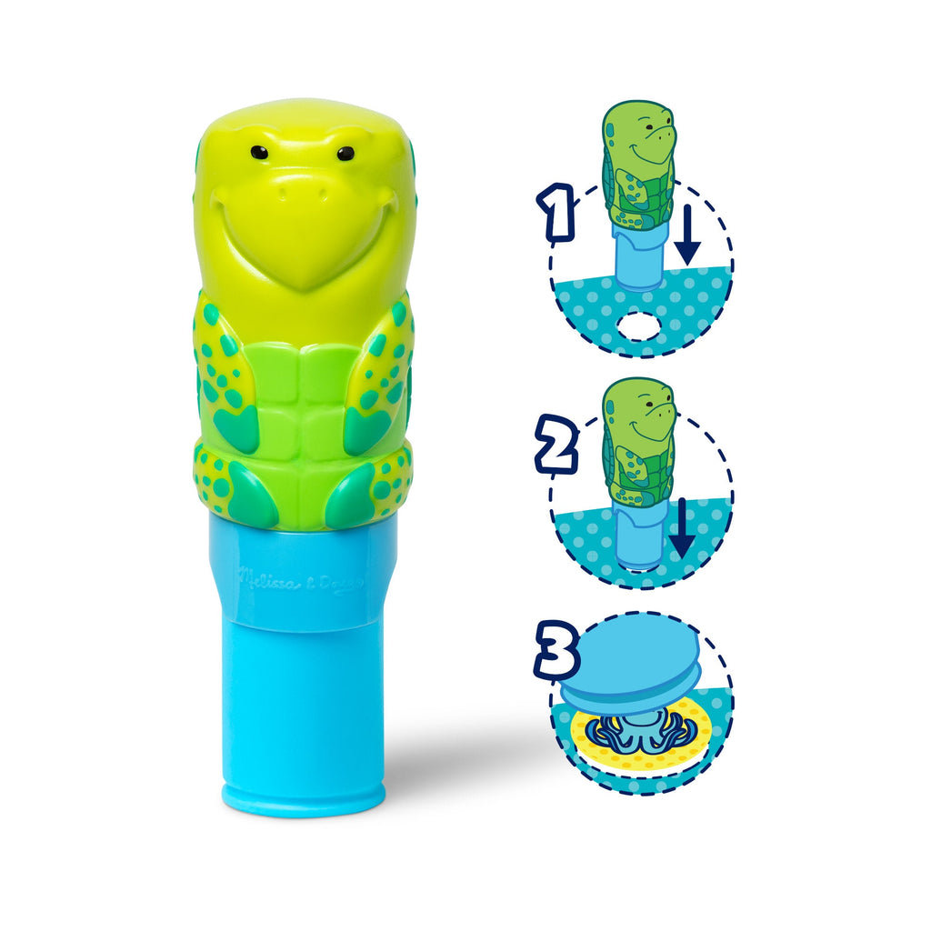 Melissa and Doug Sticker WOWTM Sea Turtle Bundle Activity Pad Sticker Stamper Mini Activity Pad and 200 Refill Stickers