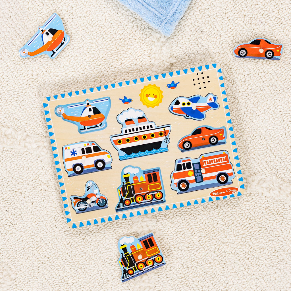 Melissa and Doug Vehicles Sound Puzzle - 8 Pieces