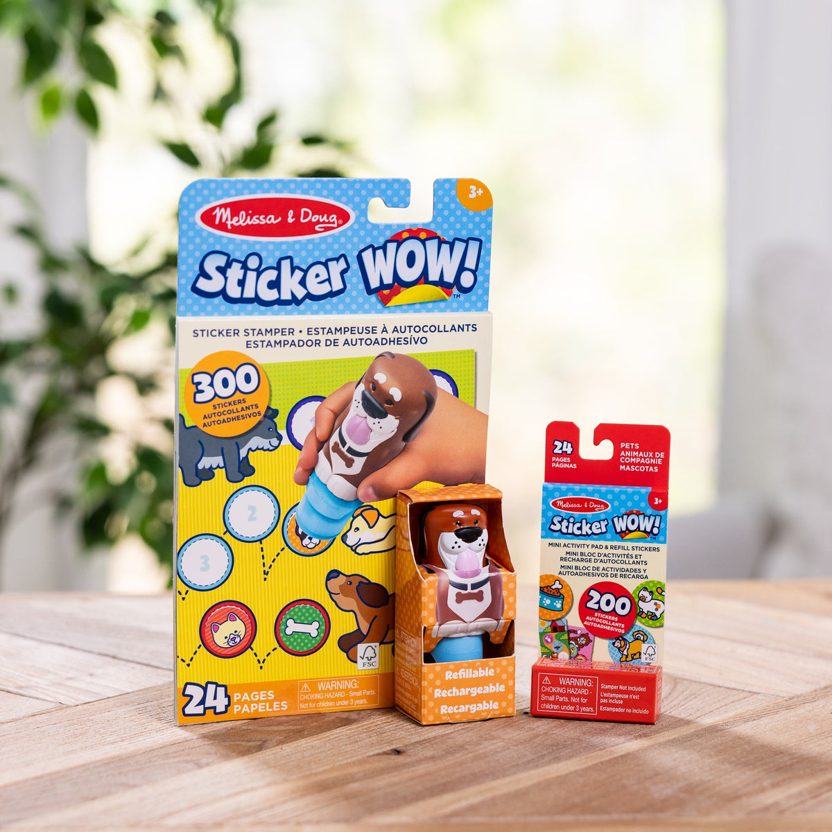 Melissa and Doug Sticker WOWTM Dog Bundle Activity Pad Sticker Stamper Mini Activity Pad and 200 Refill Stickers