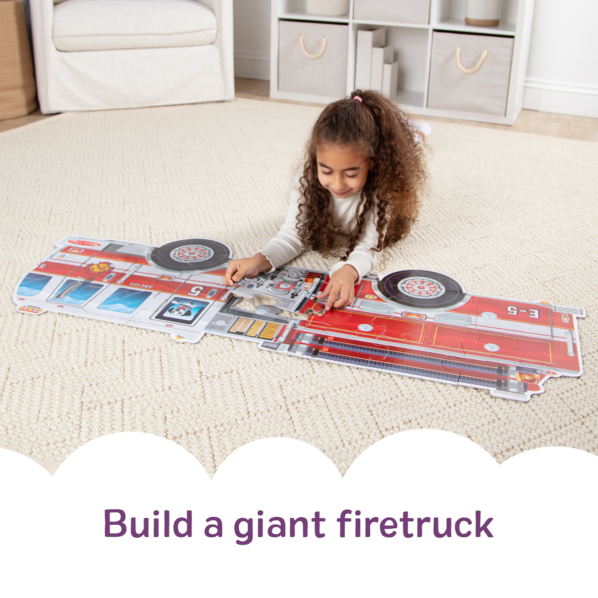 Melissa and Doug Giant Fire Truck Floor Puzzle - 24 Pieces