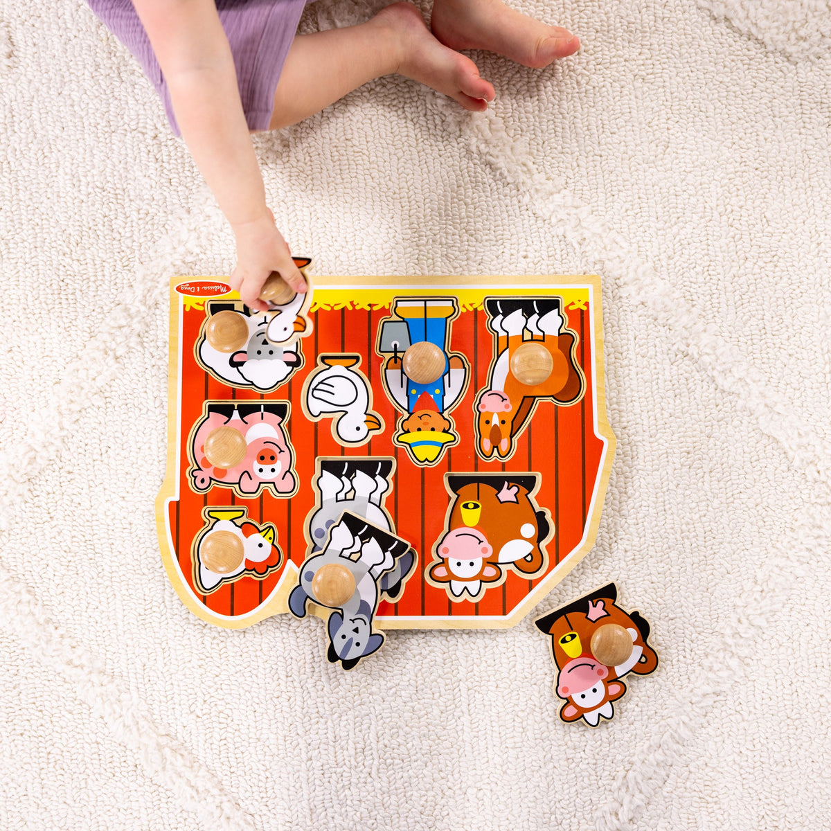 Melissa and Doug Farm Friends Jumbo Peg Puzzle - 8 Pieces