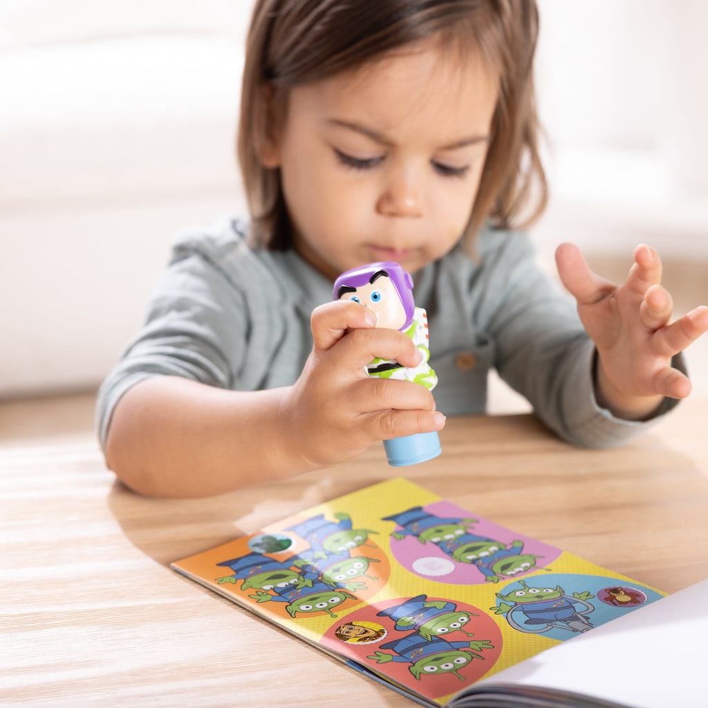 Melissa and Doug Sticker WOWTM Disney Toy Story Buzz Lightyear Bundle Activity Pad Sticker Stamper Mini Activity Pad and 200 Refill Stickers