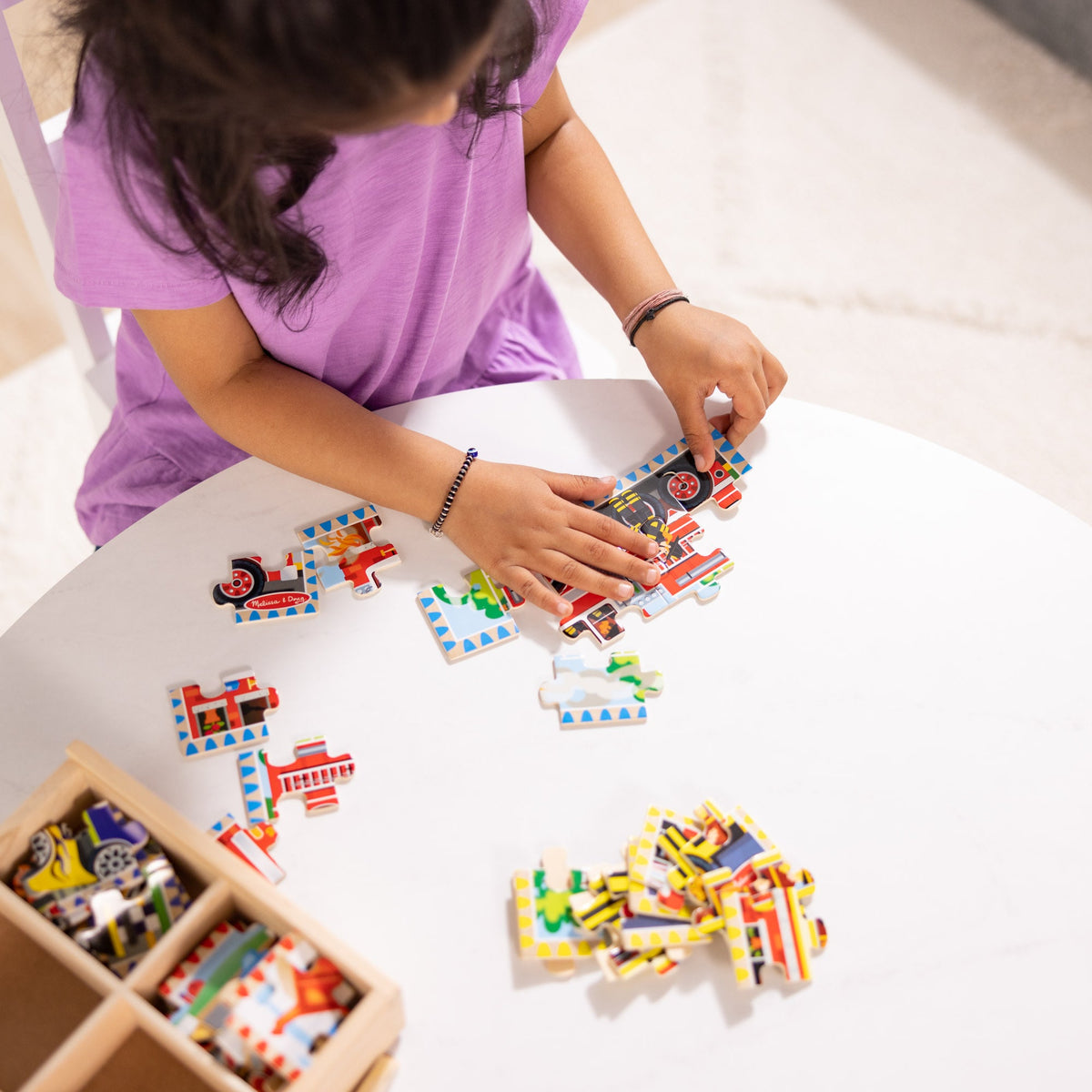 Melissa and Doug Wooden Jigsaw Puzzles in a Box - Vehicles