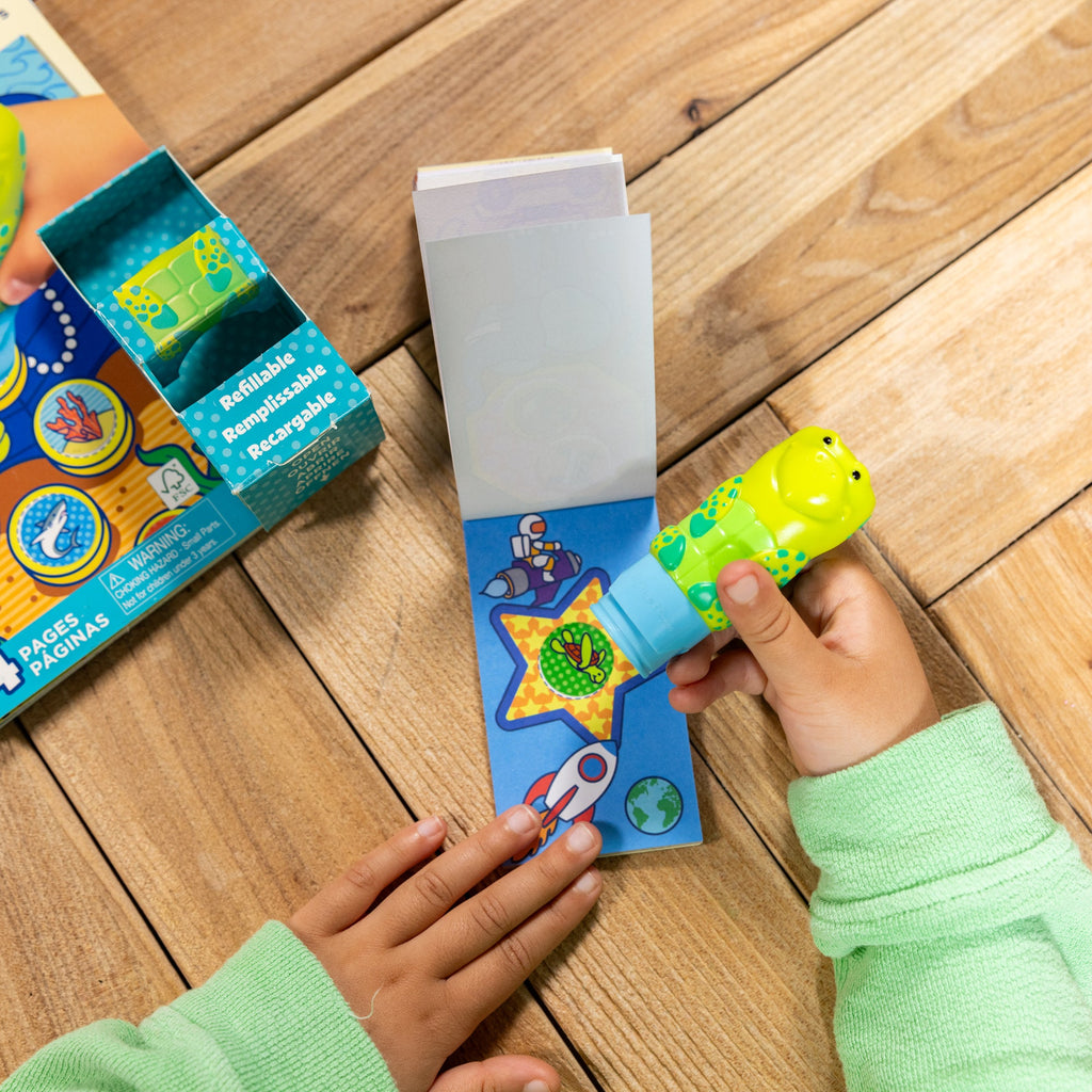 Melissa and Doug Sticker WOWTM Sea Turtle Bundle Activity Pad Sticker Stamper Mini Activity Pad and 200 Refill Stickers