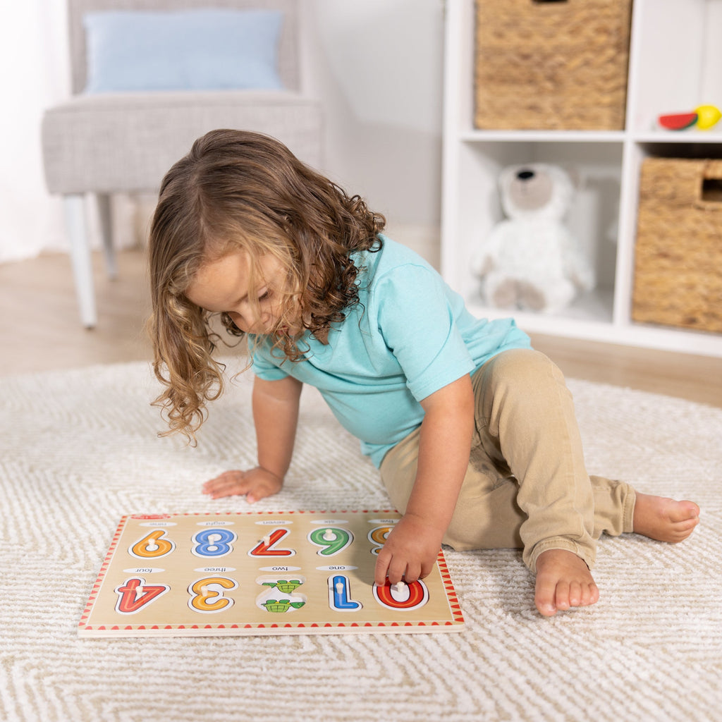 Melissa and Doug Lift See Numbers Peg Puzzle - 10 Pieces