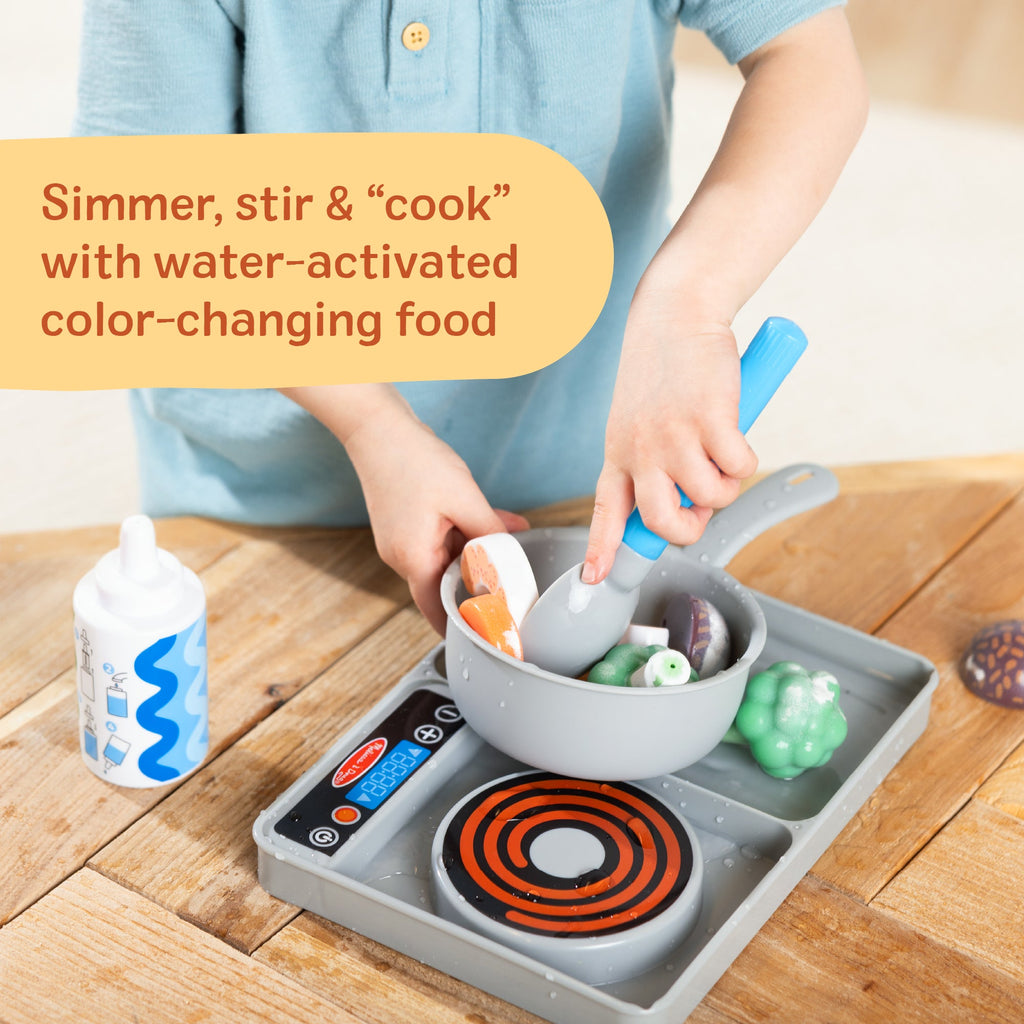 Melissa and Doug Simmer Stir Stovetop Play Set with Color Changing Water WOW