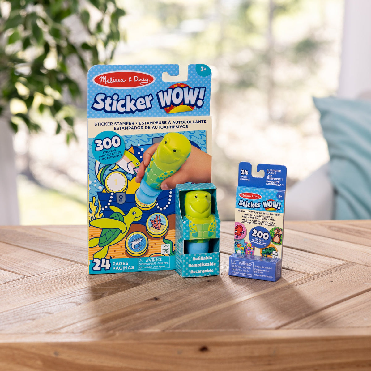 Melissa and Doug Sticker WOWTM Sea Turtle Bundle Activity Pad Sticker Stamper Mini Activity Pad and 200 Refill Stickers